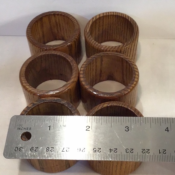 Six (6) Polished wooden napkin rings - Picture 2 of 3